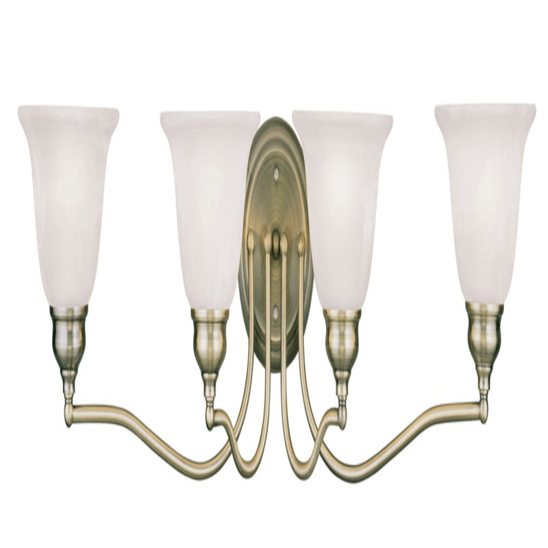 Éclairage pour meuble-lavabo 4 lumières Samons, Laiton antique