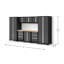Ensemble de 9 armoires de garage grises Bold XL Series avec outil, base, armoires murales, 30 po Casiers-119048792