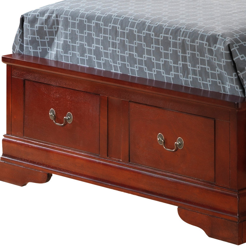 Lit simple avec rangement LouisPhillipe, cerisier, Lit simple, Cherry