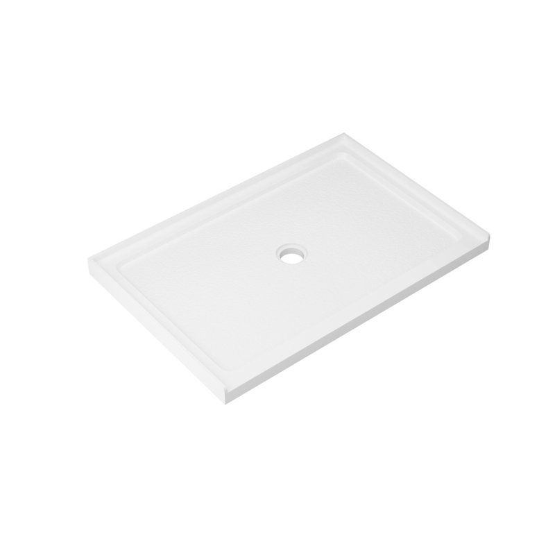 Base de douche rectangulaire 48 po x l 32 po à base de douche rectangulaire en acrylique avec drain central