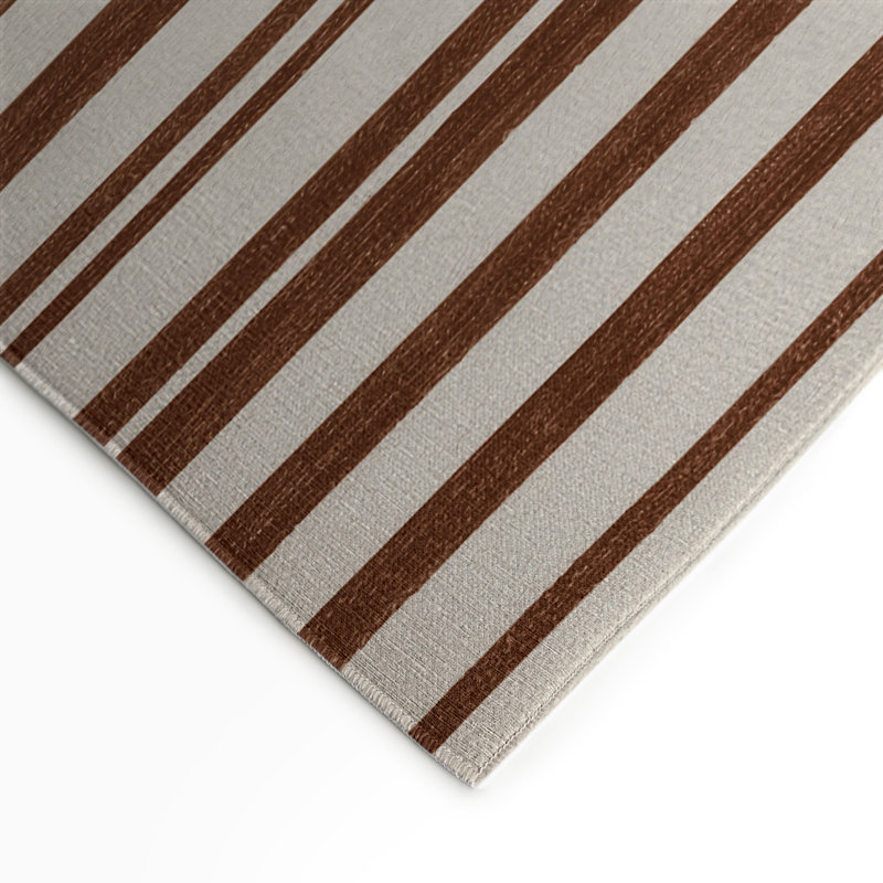Tapis intérieur / extérieur beige HorizontalStripes, Rectangle 5 pi x 7 pi