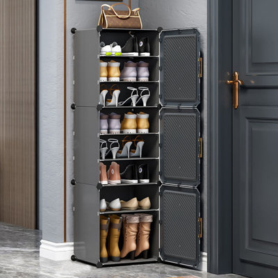 8 Pair Stackable Shoe Storage Cabinet