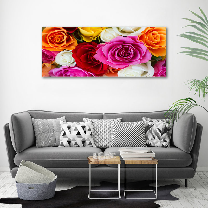 Colourful Roses - No Frame Print on Canvas