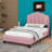 Upholstered Flower-Shape Bed, Elegant Flowers Headboard With LED Light Strip-545647388-559025922