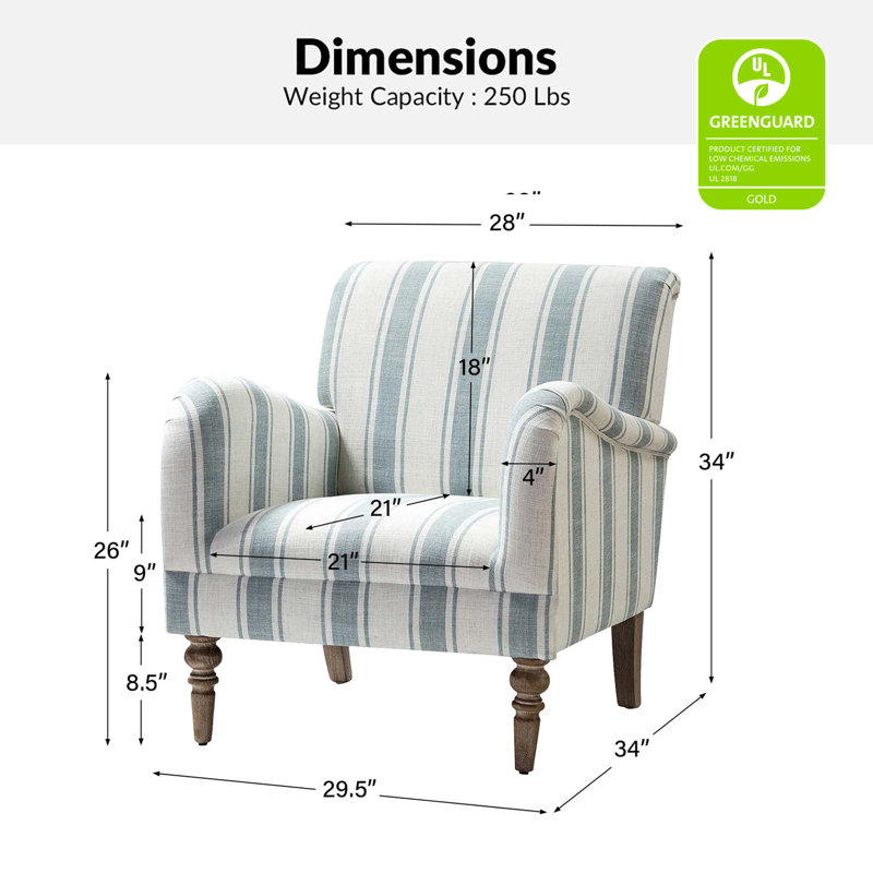 Fauteuil Ariana, Rayures bleues