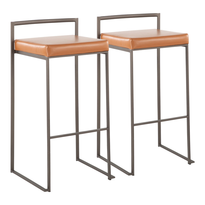 Tabouret de bar et de comptoir Ernestine, Tabouret de comptoir (siège d'une hauteur de 27 p, Acier Inoxydable