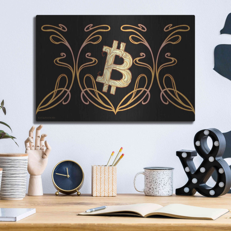 «Art Nouveau Bitcoin Gold» par Katalina Ooma, H 12 po x l 16 po