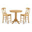 Ensemble de salle à manger 3 pièces à hauteur de comptoir pour petits espaces comprenant une table ronde en bois avec piédestal et 2 chaises de cuisine, babeurre et cerise-1549863579-1604130735-1524996436