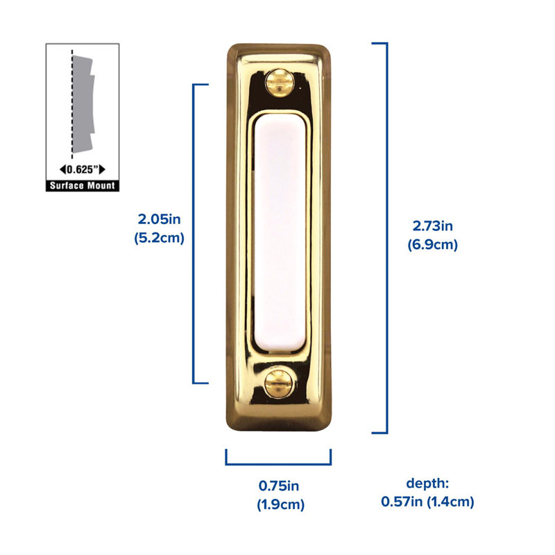 Gold Push Button Doorbell