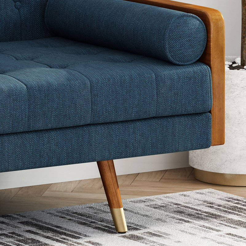 Élégant avec un design moderne du milieu du siècle, option de tissu bleu marine,
