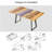 6 - Person Kitchen Dining Set, 47'' to 62'' Extendable Dining Table with 32.8"H Upholstered Dining Chairs, Space-saving Long Dining Table Furniture for 6 Person-124944367