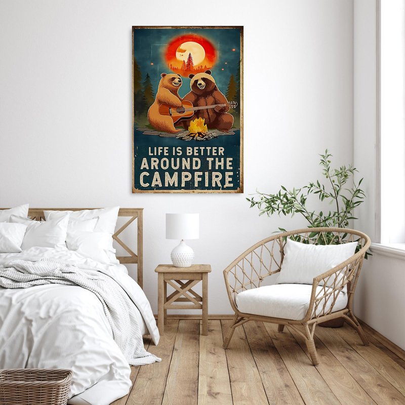 "Life Is Better Around The Campfire" - 1 pièce Recta, H 36 po x l 24 po x P 1,25 po