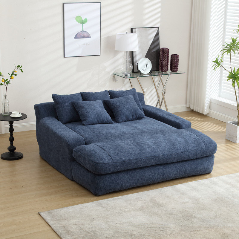 Axiel Upholstered Sleeper Sofa with Square Arm, 25.2" H x 66.93" W x 72.44" D, Gray