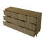 Commode à 8 tiroirs en bois cannelé de 63 po de largeur, commode Mid-Century moderne avec façades de tiroirs en roseau-1296033746