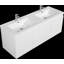 Meuble-lavabo de salle de bain mural avec double vasque en résine et deux tiroirs à fermeture en douceur