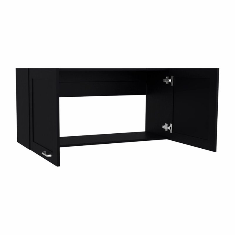 Armoire murale Utica, cuisine, noire, Black