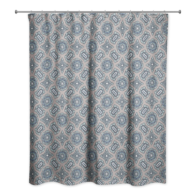 Rideau de douche simple Hanner, Bleu