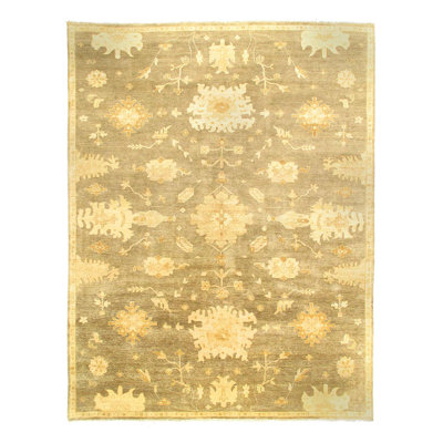Tapis fin noué à la main Oushak 8 pi 6 po x 11 pi 6 po