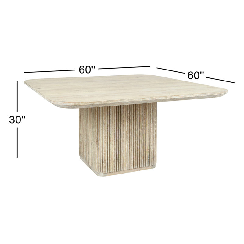 Vander 60" Square Reclaimed Oak Wood Dining Table, Natural