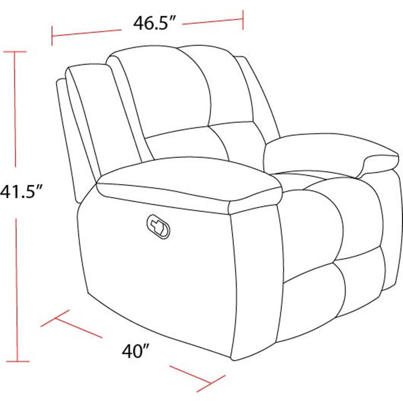Kendall 47" Upholstered Manual Recliner with Pillow Top Arms