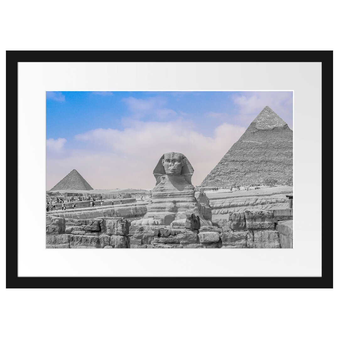 Gerahmtes Poster Wunderschöne Sphinx in Gizeh