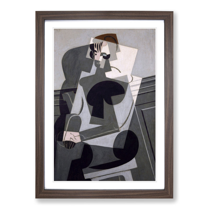 Portrait Josette Gris by Juan Gris - Picture Frame Painting, Walnut Framed, 65cm H x 48cm W x 2cm D