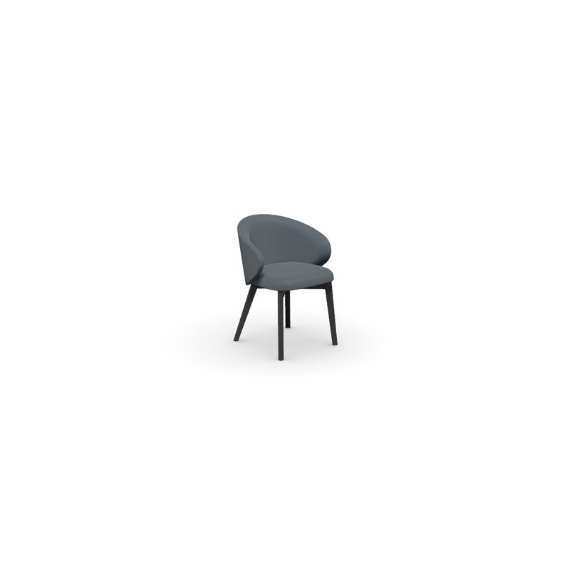 Tuka Upholstered Armchair with Wooden Frame, Graphite, Forest Green