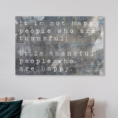 Typographie et citations «Happy People Inspirational Quotes and Sayings», reproduction d'impression
