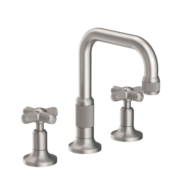 Clemens Widespread Bathroom Faucet with Drain Assembly, Stainless Steel (PVD)