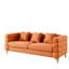 Canapé d'angle orange de 206 cm (81 pouces), 3 places avec coussins, idéal pour un salon, un bureau ou une chambre, style et structure modernes et épurés.