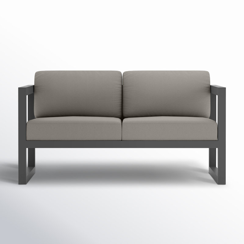 Avion 3 Piece Sofa Loveseat Set, Canvas Charcoal Sunbrella® Canvas, Slate