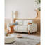 Couches pour le salon, canapé-lit capitonné en tissu moderne avec accoudoirs carrés et 4 pieds en bois massif