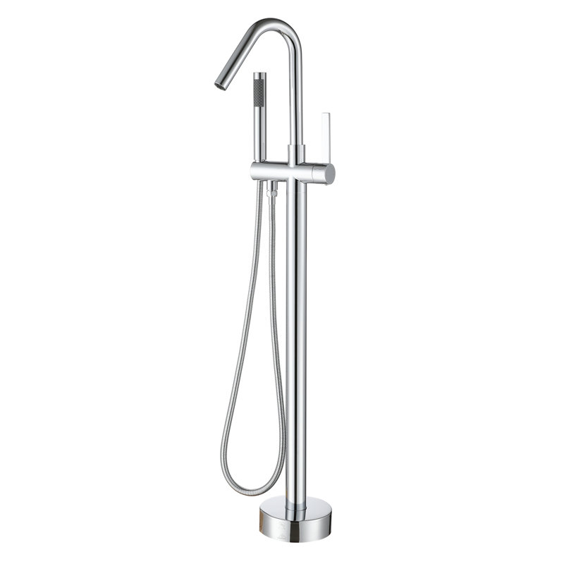 Floor Tub Filler with Diverter, Chrome Plated