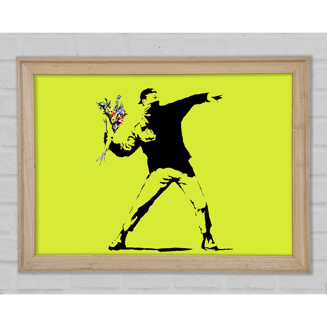 Flower Thrower Lime Green - Einzelner Bilderrahmen Druck