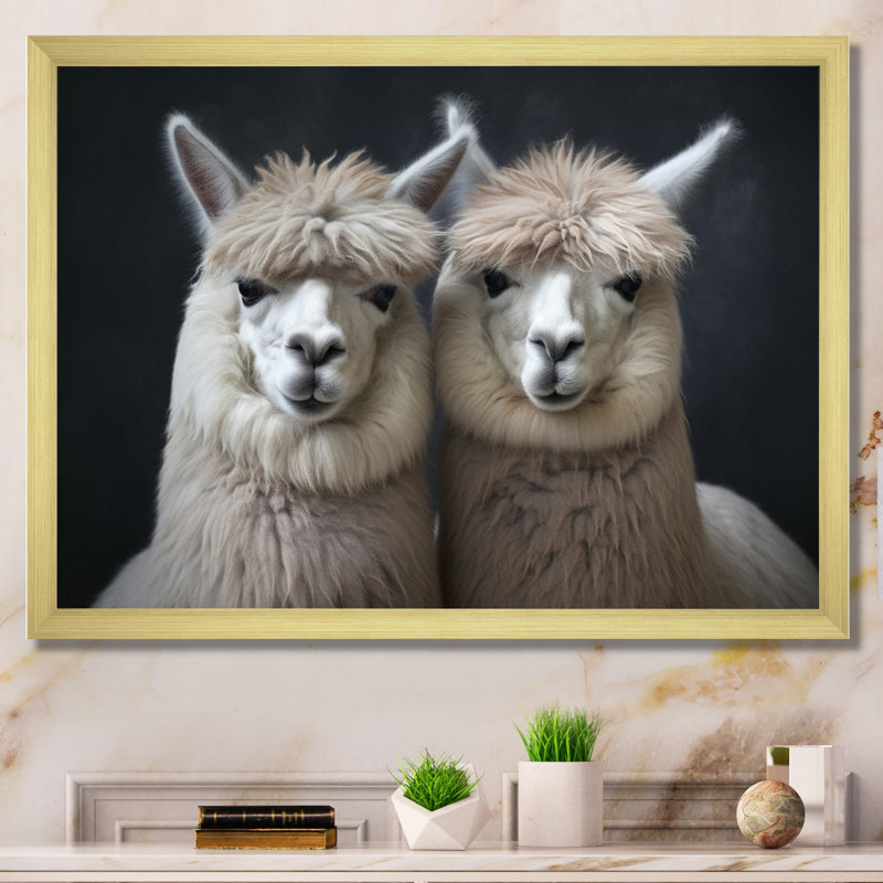 Deux Alcapas gracieux gardiens IV sur toile, H 24 po x l 32 po x P 1 po, Encadrement doré