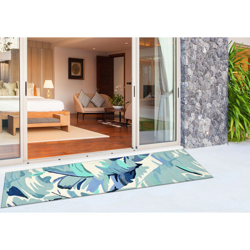 Tapis bleu touffeté à la main Walczak, Tapis de couloir 2 pi x 8 pi