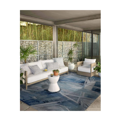 Tapis décoratif moderne à motif prismatique bleu et gris lavable à la machine
