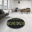 Tapis noir/vert tissé à la machine-2078188549