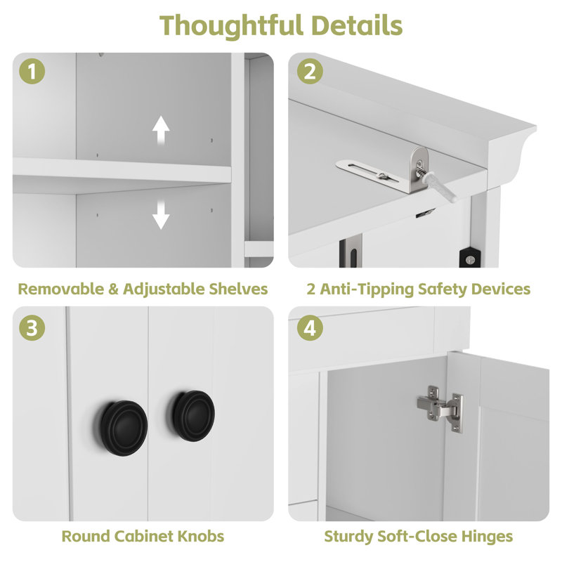 Armoire de cuisine autoportante, poste de travail de rangement haut avec 4 portes, 3 tiroirs, 6 tablettes de porte, tablettes amovibles et 6 supports à vin pour la salle à manger