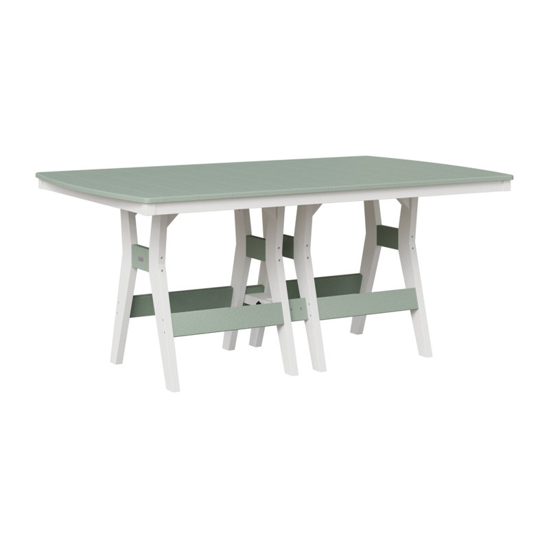 Berlin Gardens Harbor Rectangular Counter Height Table, Seafoam/White, 38.87" H x 72" W x 44" D