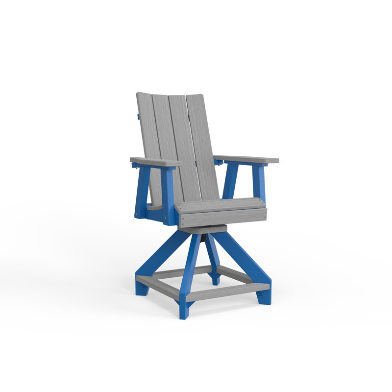 SOL Outdoor Bar Stool, Pacific Blue, Aruba Blue