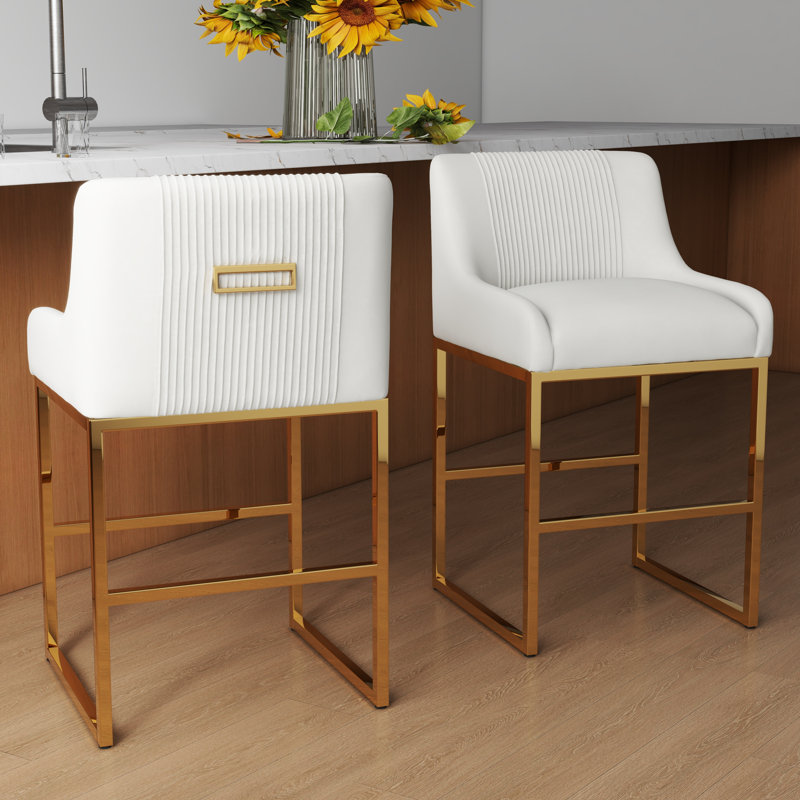Tabouret de comptoir 26 po Zanthia, Beige, 2