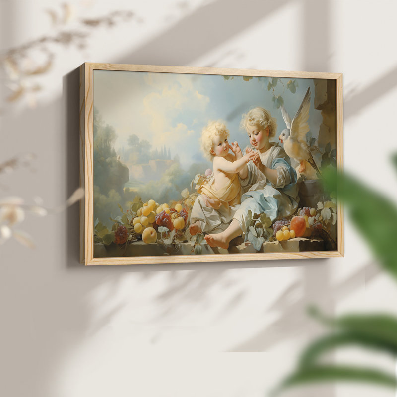 Angels From Above-XV - Reproduction encadrée - Restickable, H 8 po x l 10 po, Encadré naturel
