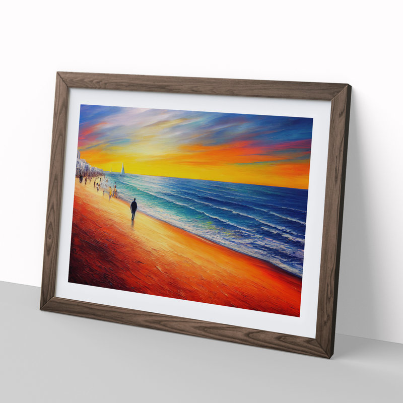 XH1022-1320X Beautiful Beach Vol.4 1 Piece Single Picture Frame Wall Art, 25cm H x 34cm W x 2cm D, Walnut Framed