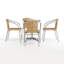 Ensemble de table ronde intérieure / extérieure en aluminium 23,5 po avec 4 chaises en rotin Haverhill-122612527