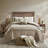 Comfortable Faux Suede Bedding Sets, Tan Polyester Lodge Style For Home