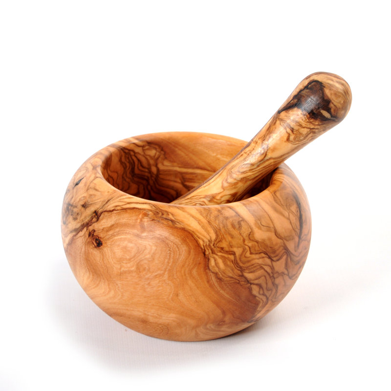 Molcajete, pilon et mortier en bois d'olivier Beldi Nest