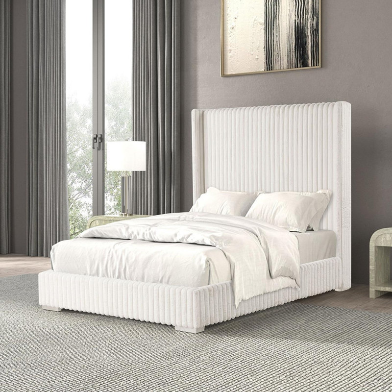 Lit contemporain 1pc, Blanc, Très grand