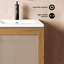Meuble-lavabo autoportant en chêne doré 18 po avec plateau noir Classe-688874225-733705150