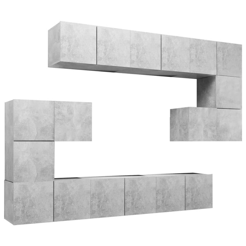 Axenia Unfinished Floating Entertainment Centre for TVs up to 88", Concrete Grey
